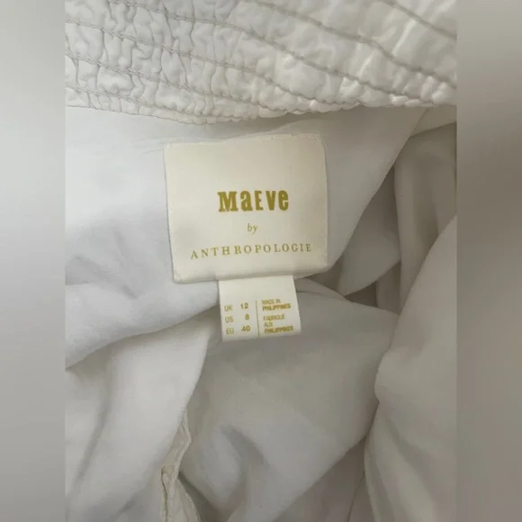 Anthropologie MAEVE Vanderbilt Midi Skirt Women's 8 Cotton Eyelet Boho Lace - Picture 3 of 5